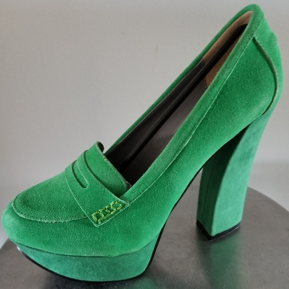 green suede shoes ladies